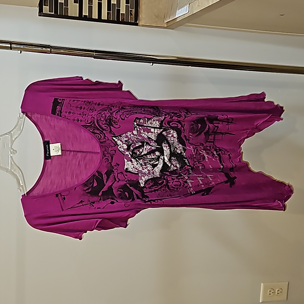 Fleurish magenta tunic